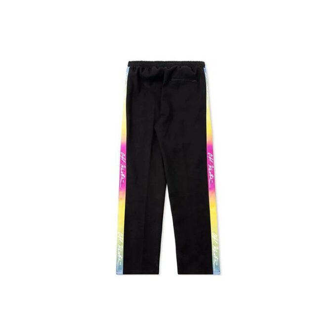 Rubber Street Logo Retro Sports Pants Black