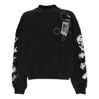 Scan Arr Over Crewneck Sweatshirt “Black White”