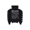 Scribble Diag-print Cotton Hoodie “Black”