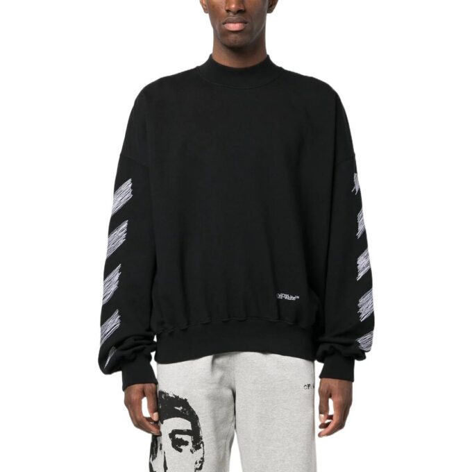 Scribble Diag Print Sweatshirt
