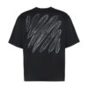 Scribble Diagonal Skate Short Sleeve T-Shirt “Black”