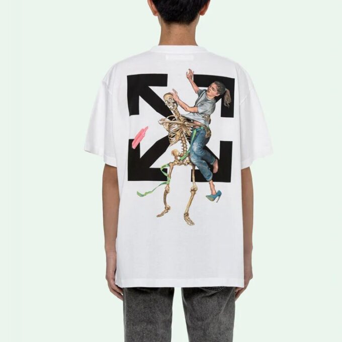 Skeleton Logo Printing Short Sleeve White