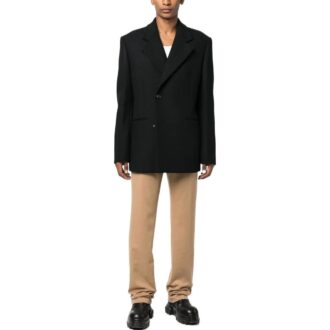 slim-cut Tailored Cashmere Trousers “Brown”