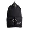 Slogan Alphabet Printing Zipper Multiple Pockets Backpack schoolbag Black