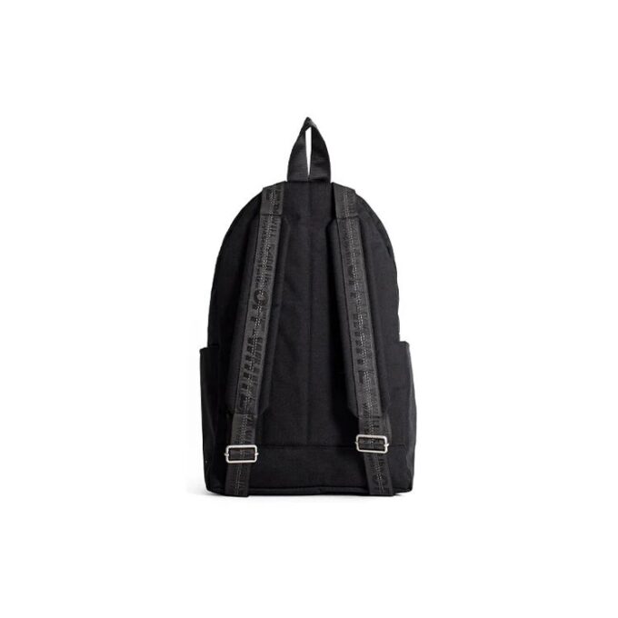 Slogan Alphabet Printing Zipper Multiple Pockets Backpack schoolbag Black