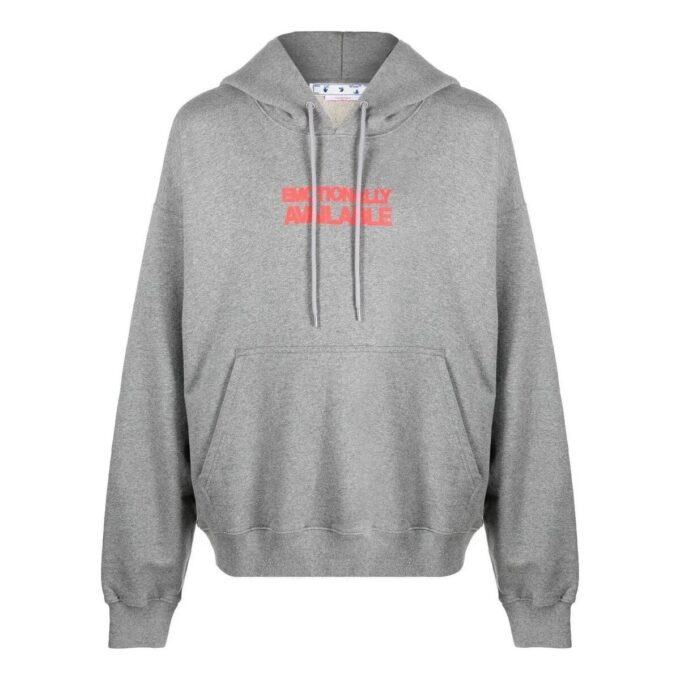 Slogan Print Hoodie “Grey”