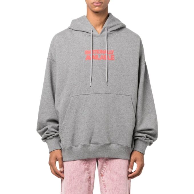 Slogan Print Hoodie “Grey”