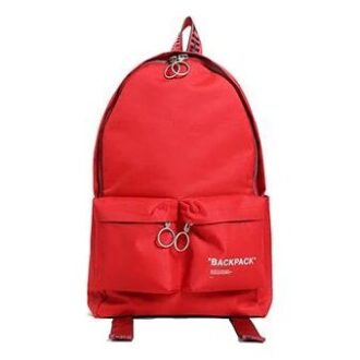 Slogan Printing Backpack Red