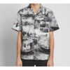 Small Casual Cotton Shirt Gray White