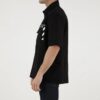 Solid Color Cotton Printing Short Sleeve Shirt Black