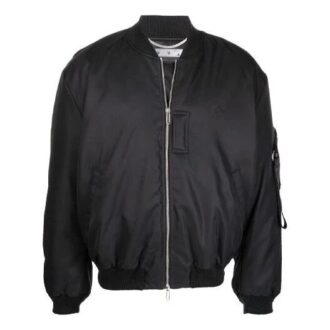 Solid Color Jacket Loose Fit Black
