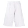Solid Color Logo Printing Elastic Waistband Sports Shorts Version White