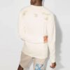 Solid Color Round Neck Pullover Long Sleeves Loose Fit Creamy White