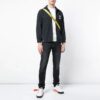 Solid Color Stand Collar Zipper Jacket Slim Fit Version Black