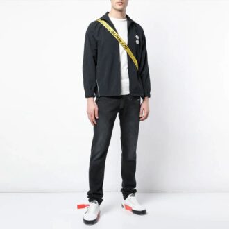 Solid Color Stand Collar Zipper Jacket Slim Fit Version Black