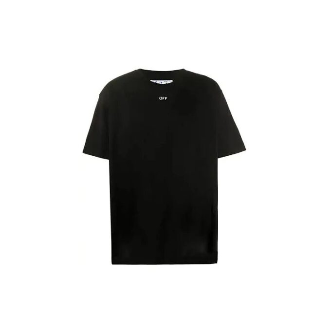 Splash Ink Arrow Round Neck Short Sleeve Black