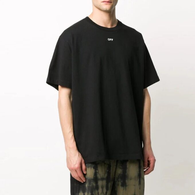 Splash Ink Arrow Round Neck Short Sleeve Black