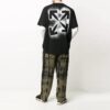 Splash Ink Arrow Round Neck Short Sleeve Black