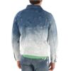 Splash Ink Gradient Denim Jacket Loose Fit Gray White