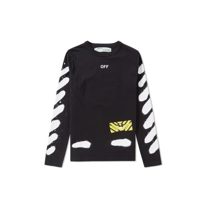 Splash Ink Printing Long Sleeves Black