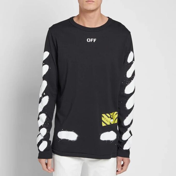 Splash Ink Printing Long Sleeves Black