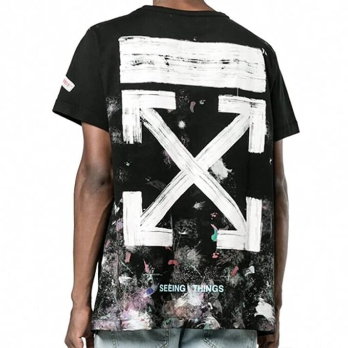 Splash Ink Short Sleeve Loose Unisex Black