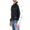 Splicing Sleeve Denim Jacket Blue
