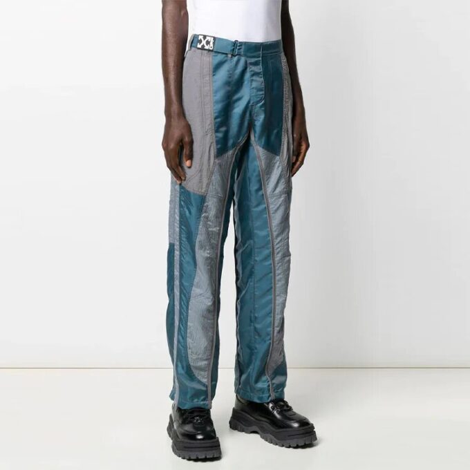 Splicing Straight Casual Long Pants Version Blue