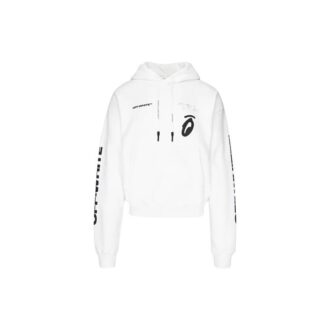 Split Arrows Hooded Fleece Men White