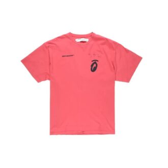 Splitted Arrows Large Short Sleeve Loose Fit Red