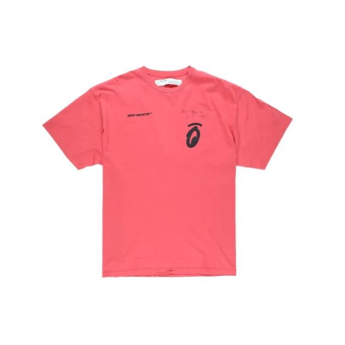 Splitted Arrows Large Short Sleeve Loose Fit Red
