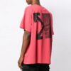 Splitted Arrows Large Short Sleeve Loose Fit Red