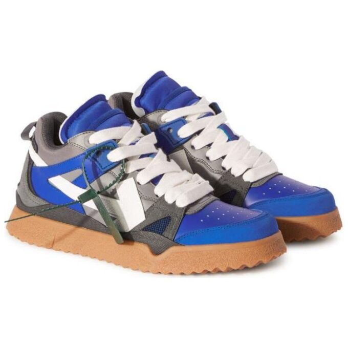 Sponge Mid-Top Sneakers “Blue White Grey Tan”