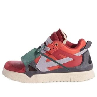Sponge Mid-Top Sneakers “Red Grey”