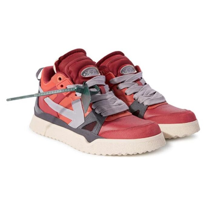 Sponge Mid-Top Sneakers “Red Grey”