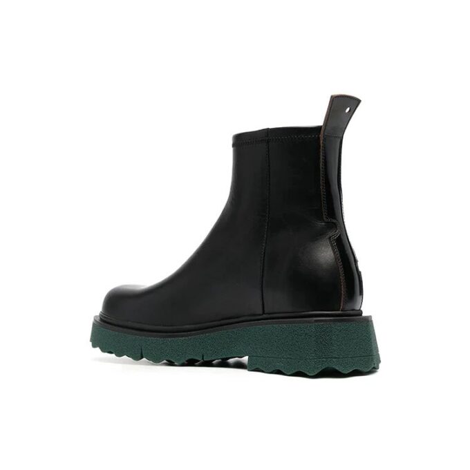 Sponge Sole Leather Zip Boot “Black”