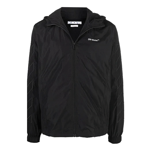 Sports Zipper Hooded Jacket Loose Fit Black