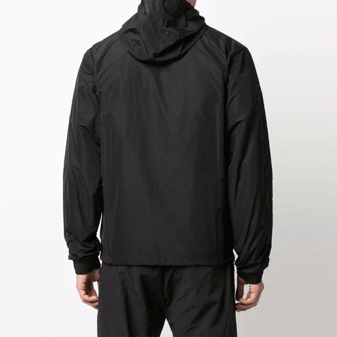 Sports Zipper Hooded Jacket Loose Fit Black