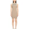 Spray Off Stamp Ribbed Round Dress