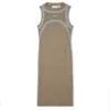 Spray Off Stamp Ribbed Round Dress