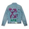 Spray Paint Graffiti Jacket Men Blue