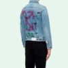 Spray Paint Graffiti Jacket Men Blue