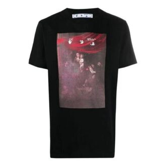 Sprayed Caravaggio Short-Sleeve Slim Tee “Black”