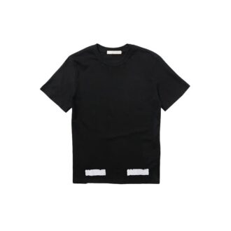 square frame Printing Round Neck Short Sleeve Unisex Black