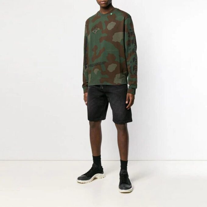 SS19 Camouflage Diag Stencil Crewneck Sweater