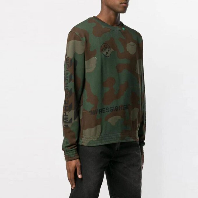 SS19 Camouflage Diag Stencil Crewneck Sweater