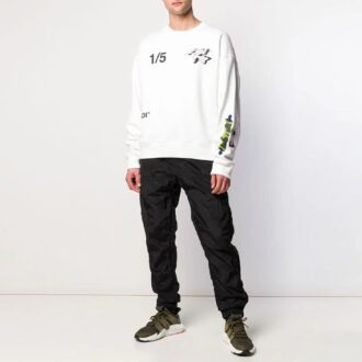 SS19 Cartoon Characters Printing Fleece Men White