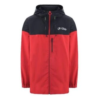 SS19 Mens Logo Hooded Windbreaker Jacket “Red Black”
