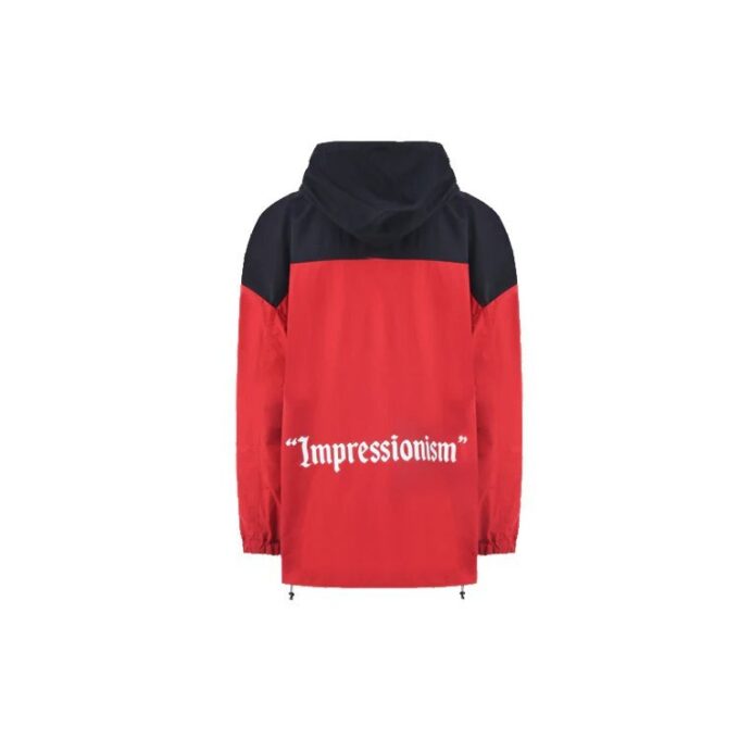 SS19 Mens Logo Hooded Windbreaker Jacket “Red Black”
