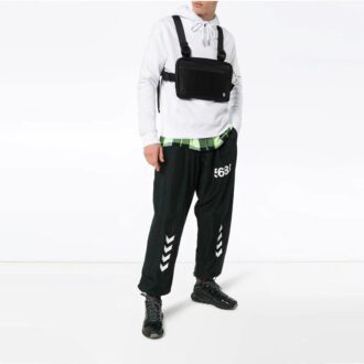 SS19 Printing Drawstring Printing Cotton Fleece Men White